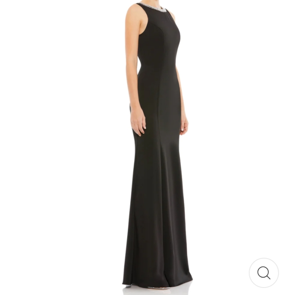 Mac Duggal Embellished Neck Trumpet Gown Black Size 14 - Picture 2 of 10